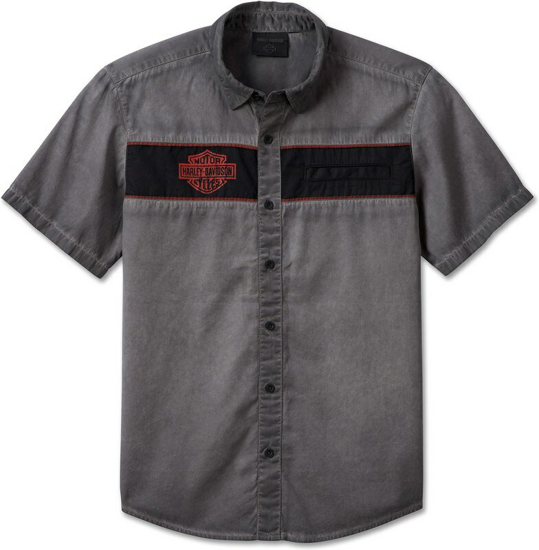Harley-Davidson Men'S Iron Bond Shirt- Colorblock-Design-Blackened Pearl | 99004-23VM