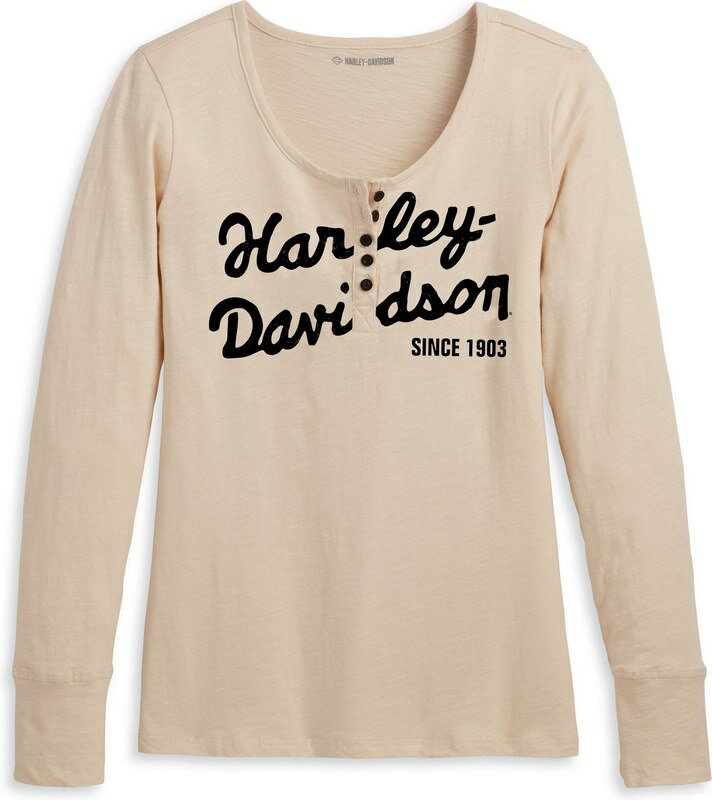 Harley-Davidson Henley-Knit- Oatmeal | 96245-23VW
