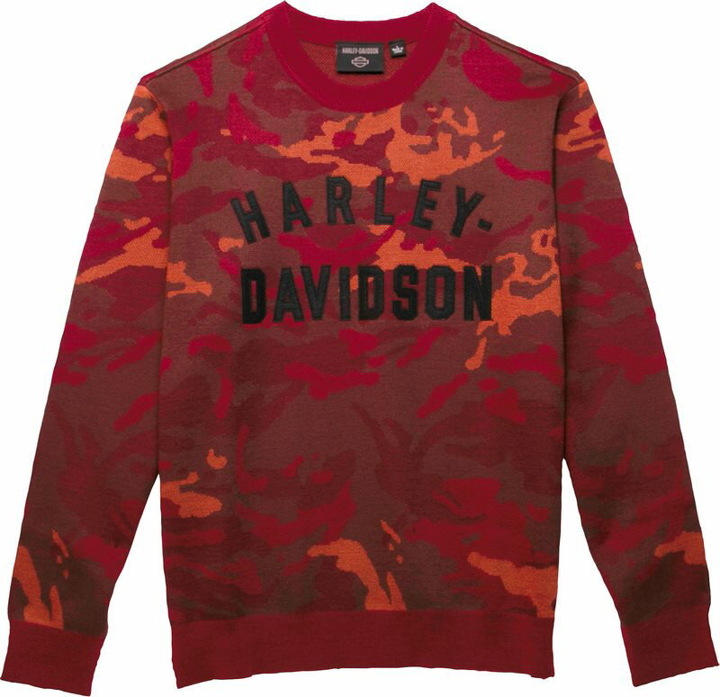 Harley-Davidson Sweater-Knit- Camo/Burgundy | 96309-23VM