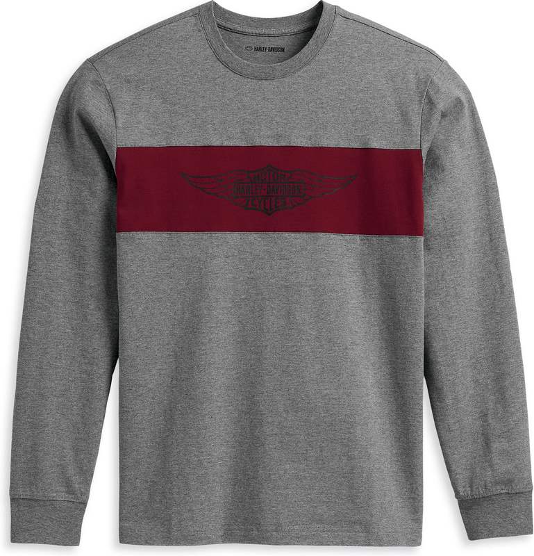 Harley-Davidson Tee-Knit- Colorblock-Design-Heather Grey | 96317-23VM