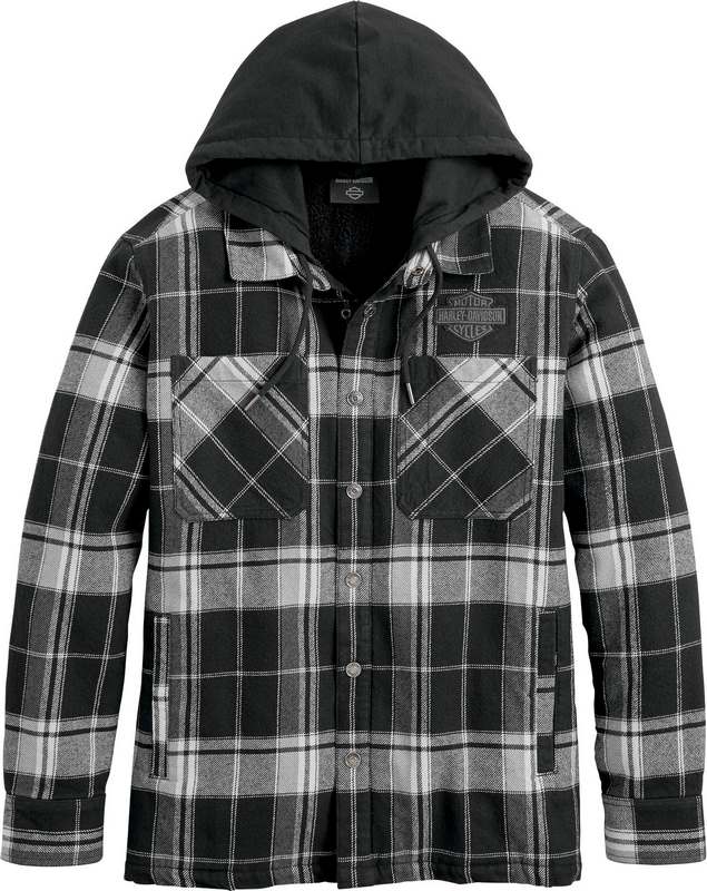 Harley-Davidson Up North Men'S Sherpa Flannel- Black Plaid | 96358-23VM