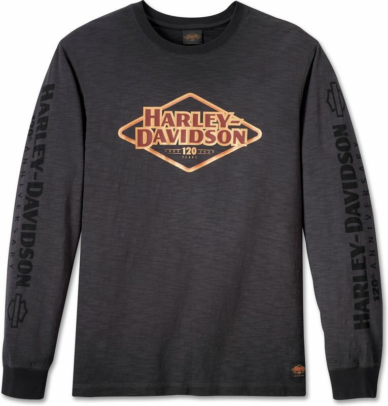 Harley-Davidson 120Th Anniversary Long Sleeve T-Shirt For Men- Blackened Pearl | 96548-23VM