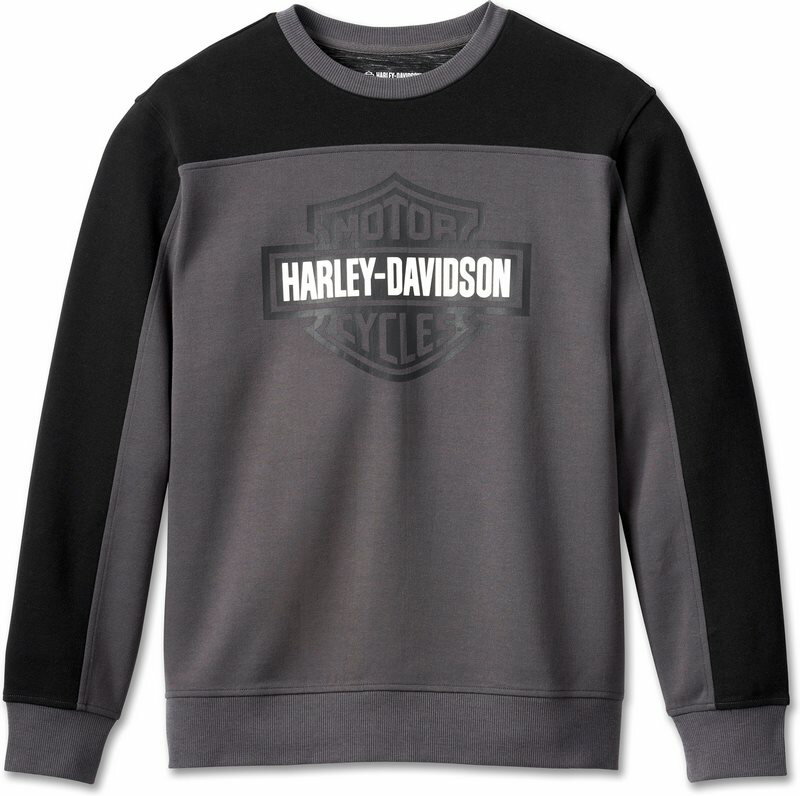 Harley-Davidson Sweatshirt-Knit- Colorblock-Design-Blackened Pearl | 96532-23VM