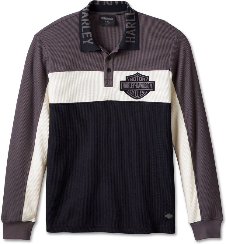 Harley-Davidson Men'S Champion Club Polo- Colorblock-Design-Blackened Pearl | 96557-23VM