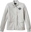 Harley-Davidson Women'S Hill Climber Crew Zip Front Fleece Jacket- Light Grey Heather | 96671-23VW