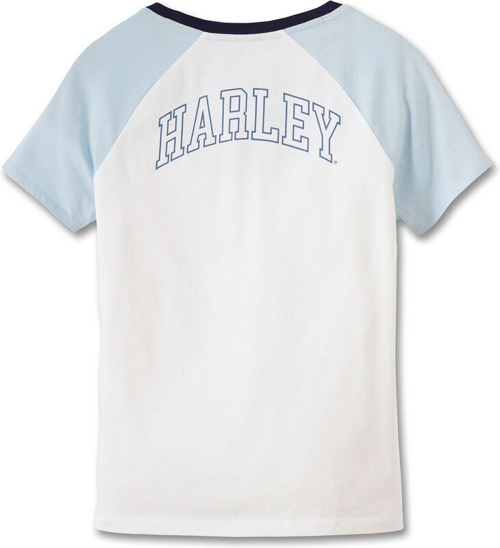 Harley-Davidson Tee-Knit- Colorblock-Design-Bright White | 97474-23VW