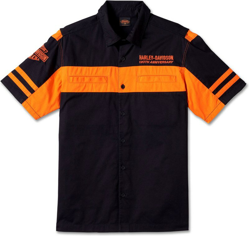 Harley-Davidson Men'S 120Th Anniversary Shirt- Colorblock-Design-Harley Orange | 96872-23VM