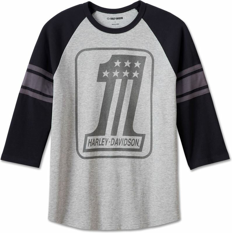 Harley-Davidson Tee-Knit- Colorblock-Design-Grey Heather | 96809-23VM