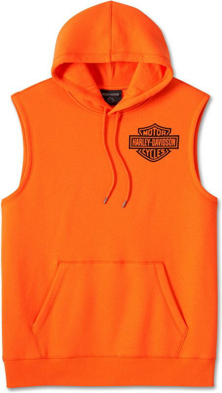 Harley-Davidson Men'S Screamin' Eagle Sleeveless Hoodie- Harley Orange | 96021-24VM