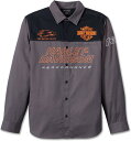 Harley-Davidson Shirt-Woven- Colorblock-Design-Blackened Pearl | 96076-24VM