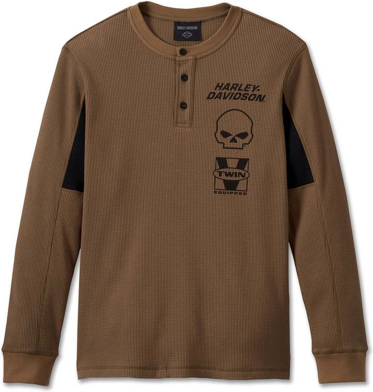 Harley-Davidson Henley-Knit- Stone Gray | 96204-24VM