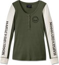 Harley-Davidson Henley-Knit- Colorblock-Design-Grape Leaf | 96260-24VW