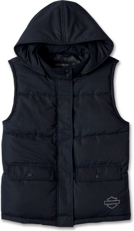 Harley-Davidson Women'S Bar & Shield Quilted Vest- Black Beauty | 97434-24VW