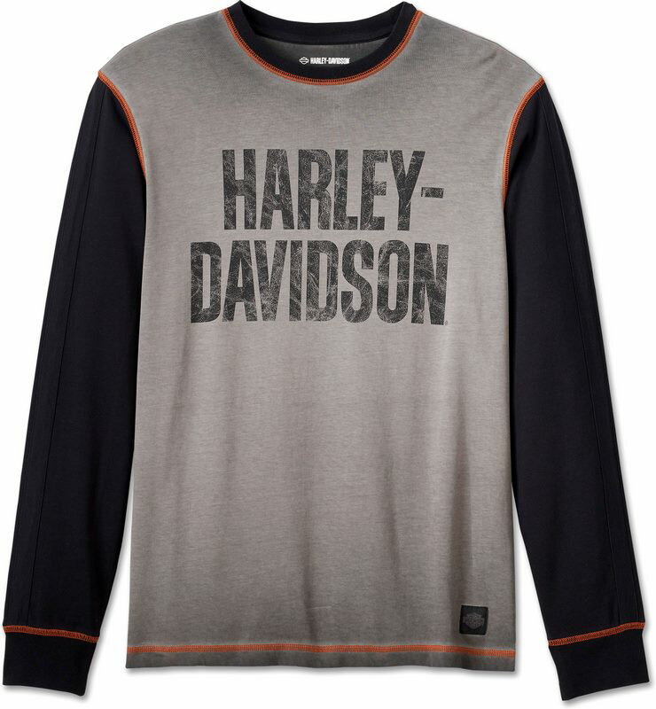 Harley-Davidson Tee-Knit- Colorblock-Design-Harley Black | 99181-24VM