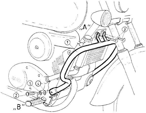 ヘプコ＆ベッカー エンジンプロテクションバー クロム Honda VT 125 C2 Shadow | 501120 00 02