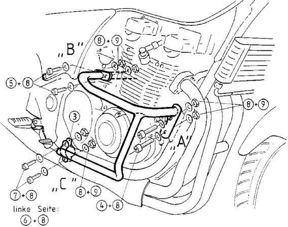 ヘプコ＆ベッカー エンジンプロテクションバー クロム Kawasaki ZR-7 / S | 501216 00 02