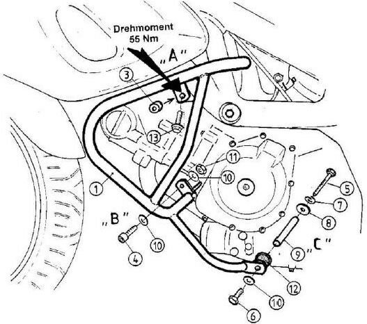 ヘプコ＆ベッカー エンジンプロテクションバー ブラック Suzuki SV 650/S until 2002 | 501316 00 01