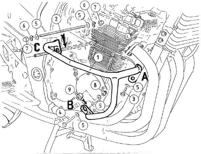 ヘプコ＆ベッカー エンジンプロテクションバー ブラック Suzuki GSF 650 / S Bandit | 501319 00 01