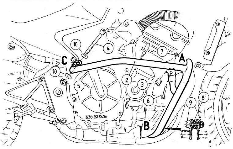 ヘプコ＆ベッカー エンジンプロテクションバー ブラック Honda CBF 600 -2007まで | 501938 00 01