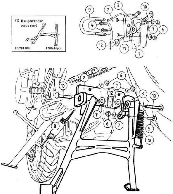 ヘプコ＆ベッカー センタースタンド Honda CB 600 F Hornet 2003-2006 | 505935 00 01
