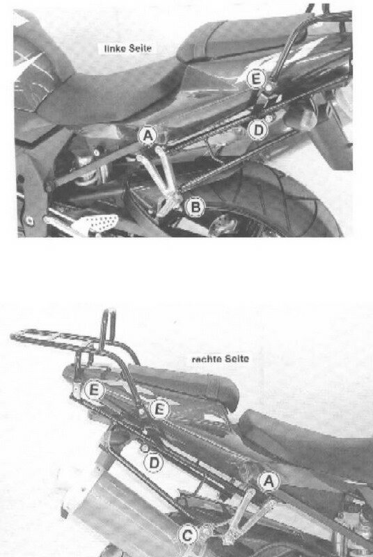 ヘプコ＆ベッカー チューブトップケースキャリア ブラック Yamaha YZF-R1 (2002-2004) | 6504501 01 01