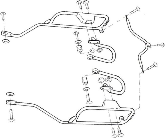 ヘプコ＆ベッカー サイドキャリア パーマネントマウント ブラック Honda アフリカツイン XRV 75