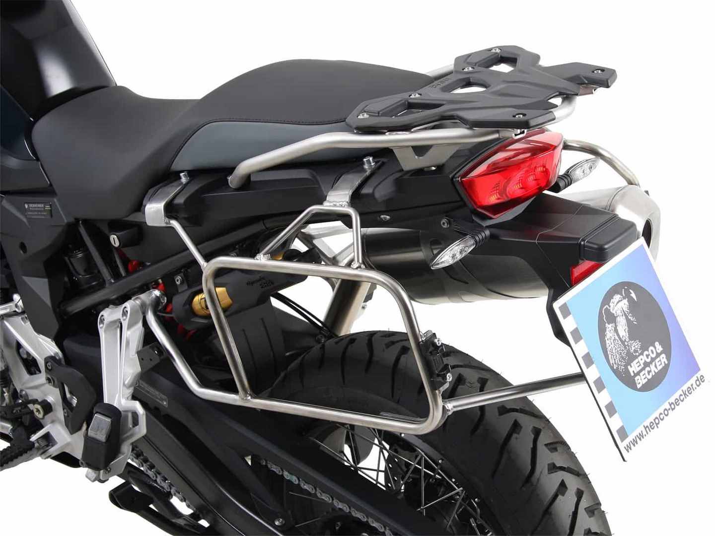 Hepco and Becker / ヘプコアンドベッカー Sidecarrier Cutout stainless steel incl. Xplorer sideboxes ブラック for BMW F