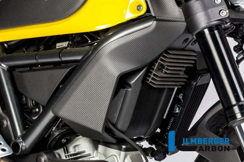 ILMBERGER / イルムバーガーカーボンパーツ ラジエーターカバー 右 マット Ducati Scrambler '16 | WKR.103.DS15M.K