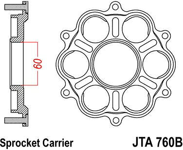 JT スプロケットS リア スプロケット Carrier 6 Silentbloc Ducati | JTA760B