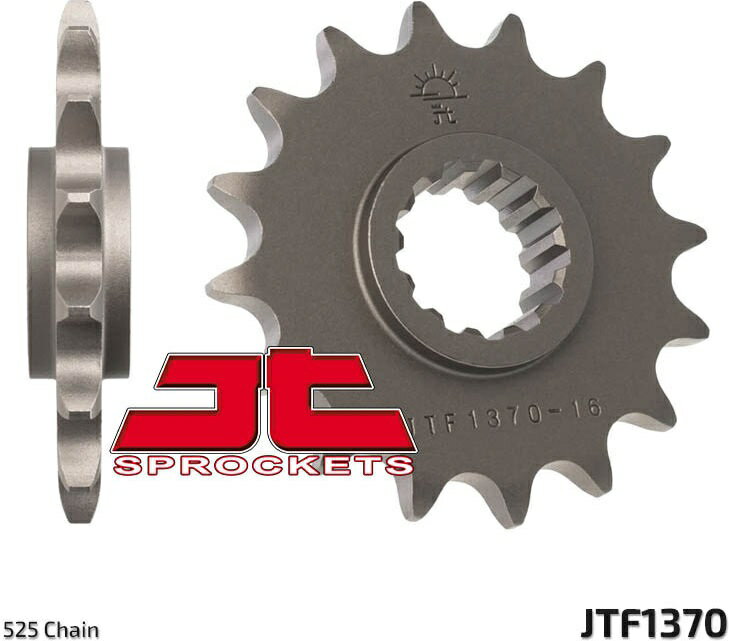 JT スプロケットS Front スプロケット 16 Teeth Steel スタンダード 525 Pitch Type 1370 Honda CB600F Hornet | JTF1370.16