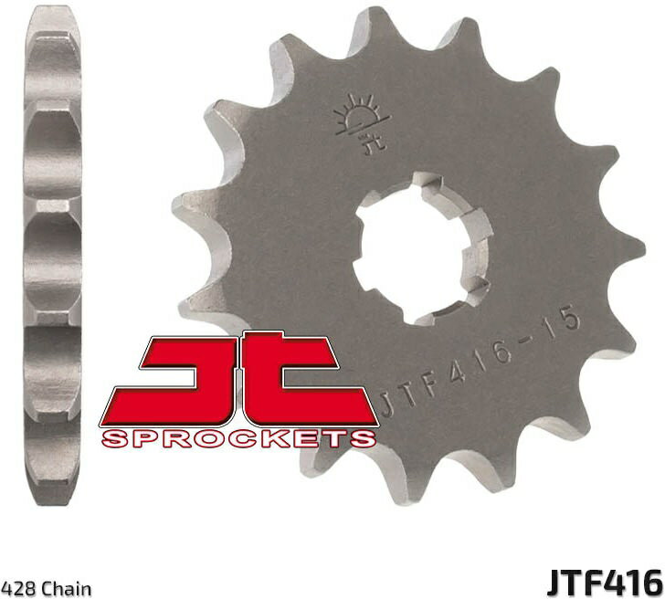 JT スプロケットS Front スプロケット 15 Teeth Steel スタンダード 428 Pitch Type 416 | JTF416.15