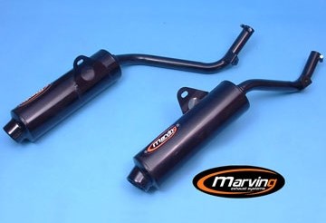 Marving / マービング デュアルマフラー Edr ブラック - EU公道走行認可 Honda NX 650 DOMINATOR 95 | EDR/56