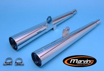 Marving / マービング デュアルマフラー Marvi クロム - EU公道走行認可 Kawasaki Z 250 | K/2096/BC