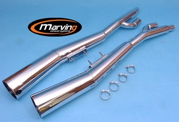 Marving / マービング デュアルマフラー Master クロム - EU公道走行認可 Suzuki GSX 750 ES/EF (85-) | S/204