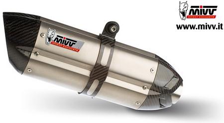 MIVV / ミヴ -SPORT SUONO- スリップオン ステンレス製（カーボンエンドキャップ） for BMW R 1200 R (08