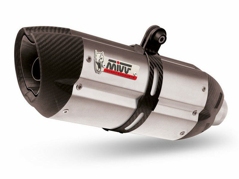 MIVV / ミヴマフラー SPORT スリップオン Muffler SUONO STAINLESS STEEL carbon caps For BMW S 1000 R | B.030.L7