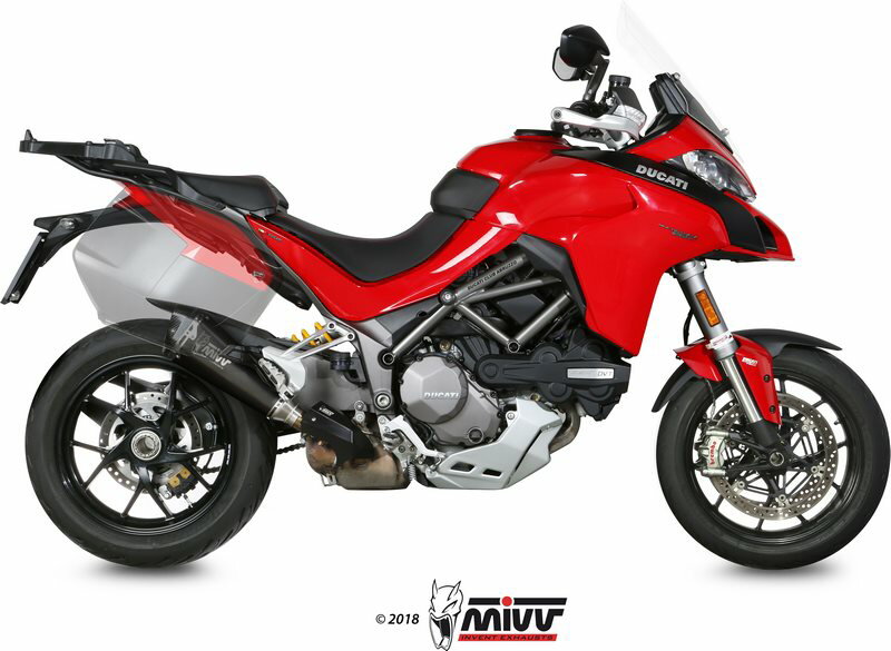 MIVV / ミヴ SPORT DELTA RACE スリップオン Muffler ブラック STAINLESS STEEL for DUCATI MULTISTRADA 1260 2018 ECE approved (Euro3/Eur