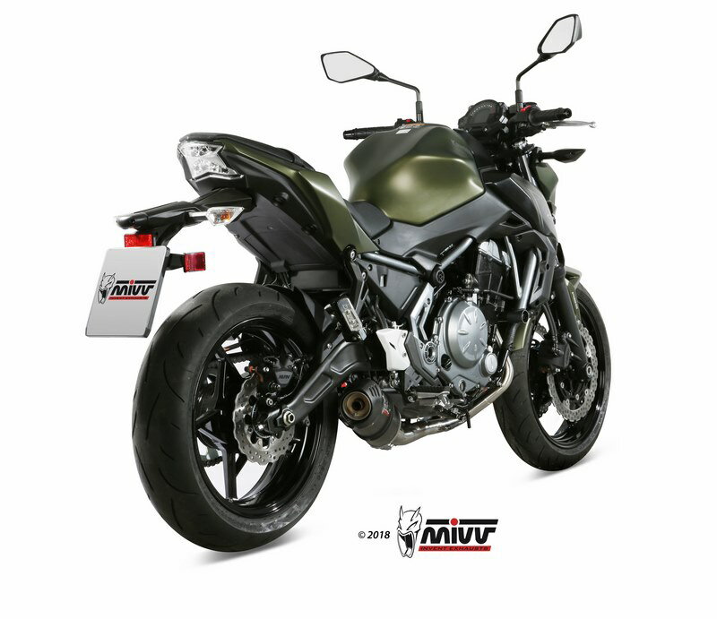 MIVV / ミヴマフラー SPORT Full sys. 2x1 Muffler OVAL CARBON carbon cap WITH CATALYZER CONVERTING KIT For KAW