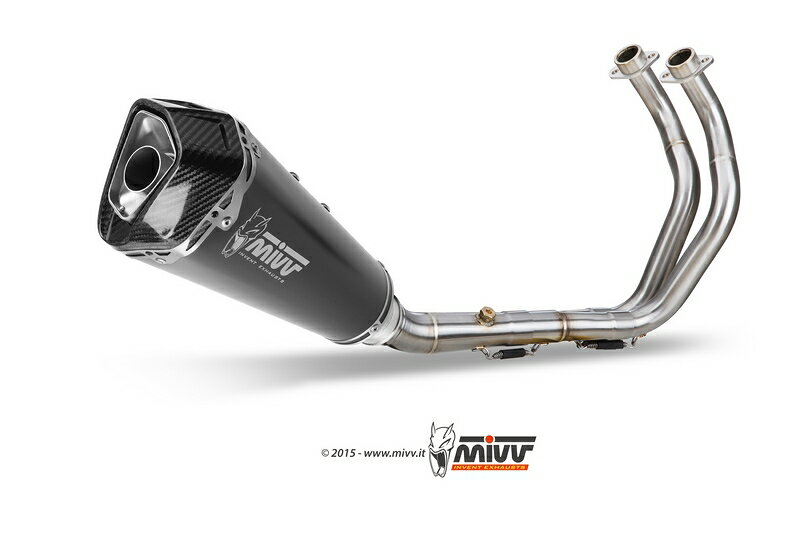 MIVV / ミヴマフラー SPORT Full sys. 2x1 Muffler DELTA RACE STEEL ブラック WITH CATALYZER CONVERTING KIT For YAM