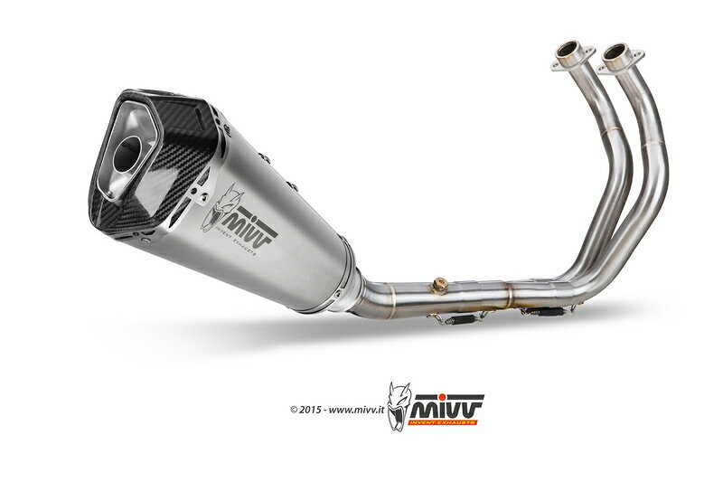 MIVV / ミヴマフラー SPORT Full sys. 2x1 Muffler DELTA RACE STAINLESS STEEL carbon cap WITH CATALYZER CONVERT