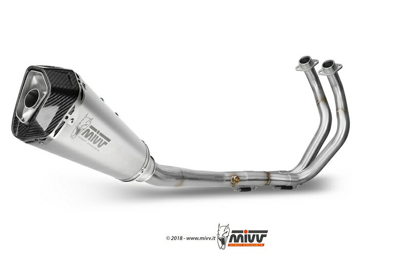 MIVV / ミヴマフラー SPORT Full sys. 2x1 Muffler DELTA RACE STAINLESS STEEL carbon cap WITH CATALYZER CONVERT