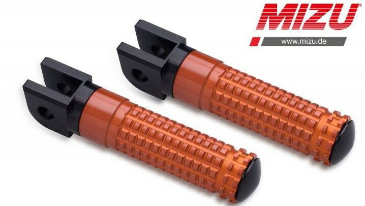 Mizu レーシングフットペグ ABE認可品 ブラック/オレンジ | 409SO1110002