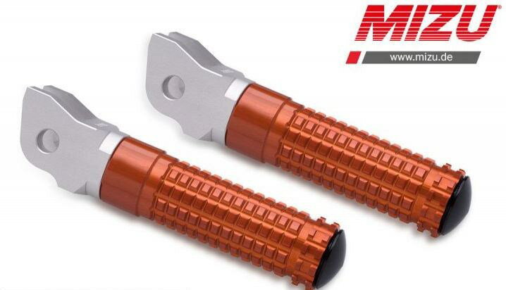 Mizu レーシングフットペグ ABE認可品 シルバー/オレンジ | 409TO1110005