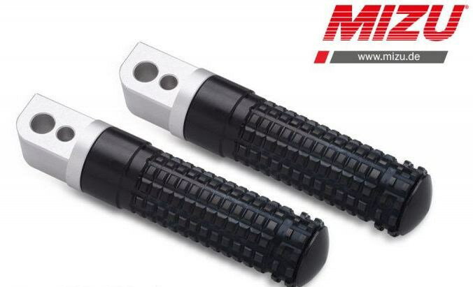 Mizu レーシング パッセンジャーフットペグ ABE認可品 シルバー/ブラック | 409TS1120004