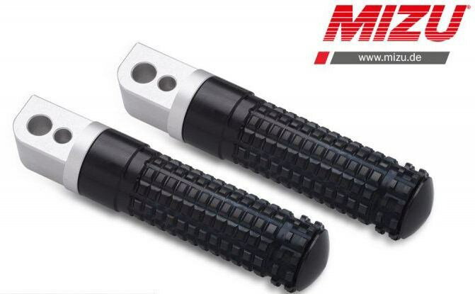 Mizu レーシング パッセンジャーフットペグ ABE認可品 シルバー/ブラック | 409TS1120005