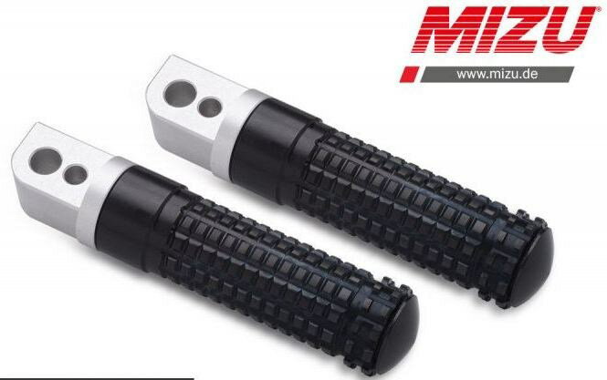 Mizu レーシング パッセンジャーフットペグ ABE認可品 シルバー/ブラック | 409TS1120032