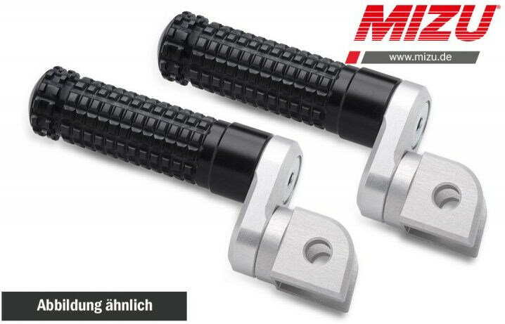 Mizu アジャスタブル レーシング フットペグ ABE認可品 シルバー/ブラック | 409TS2210004