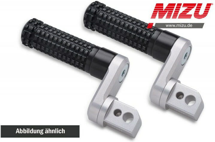 Mizu アジャスタブル レーシング フットペグ ABE認可品 シルバー/ブラック | 409TS3310002