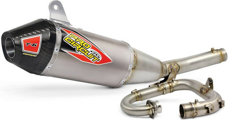 PRO CIRCUIT T-6 エキゾーストシステム スチール アルミマフラー/カーボンエンドキャップ KTM SX-F350 | 0151935H