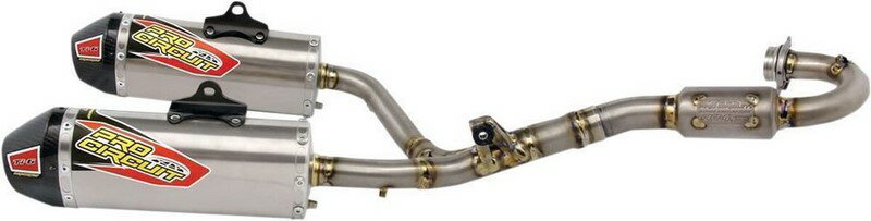 PRO CIRCUIT T-6 デュアル ユーロ エキゾーストシステム スチール/チタンマフラー/カーボンエンドキャップ Honda CRF250R | 0112025H2